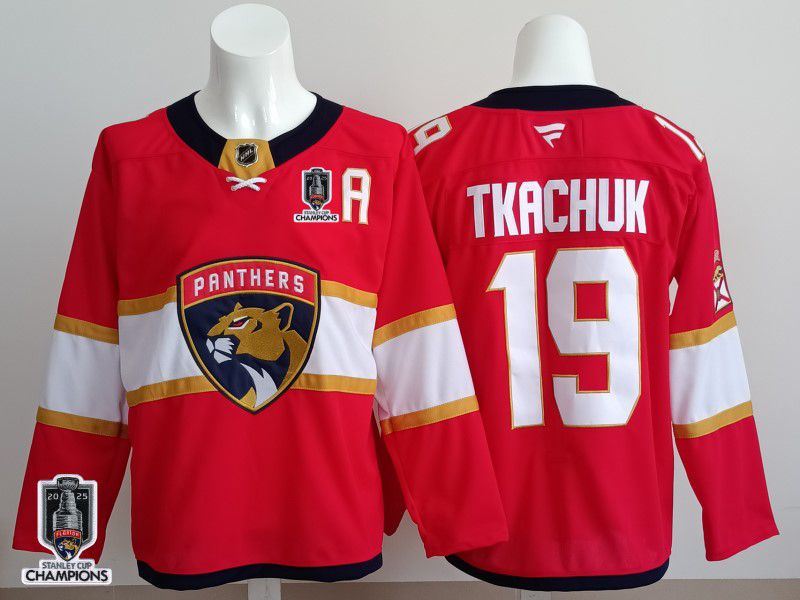 Men 2025 Florida Panthers #19 Tkachuk Red Fanatics Home Premium NHL Jersey style 2->florida panthers->NHL Jersey